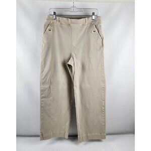 Spanx Jeans Womens XL Beige Tan Twill Cropped Wide Leg Denim (32x28) 20312T